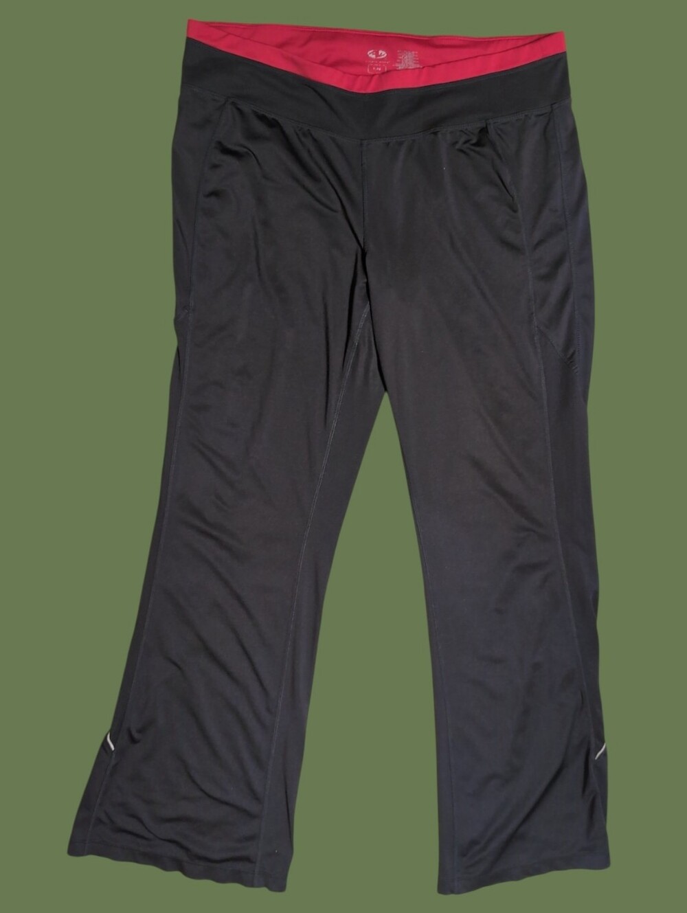 ❤️ Athletic Works Black Leggings with Red Interior Waistband XL